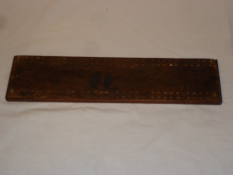 Large Regency Rosewood Ivory Brass Cribbage Board