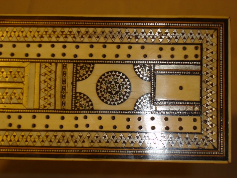 Four Lane Vizagapatam Sadeli Ware Victorian Cribbage Board