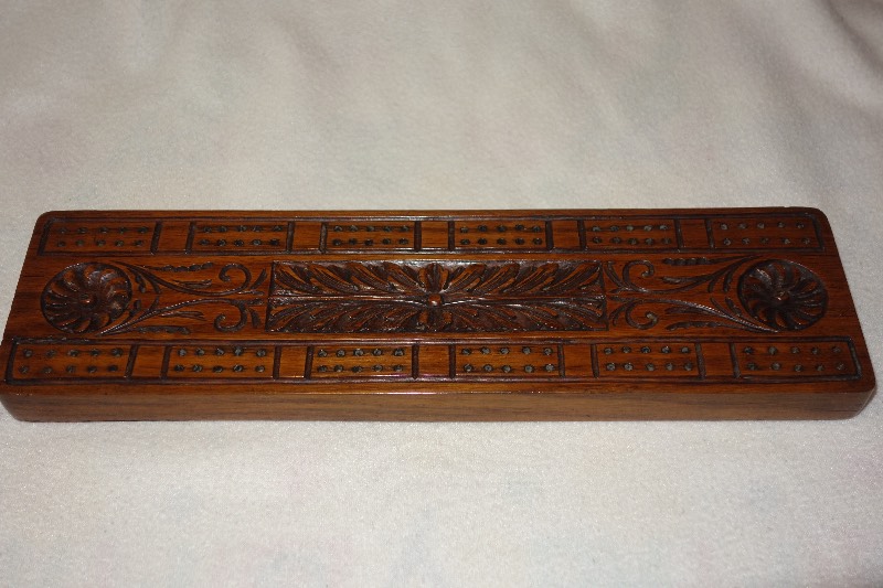 Anglo/Indian Heavy, Carved Cribbage Board-antiques-online-sale-uk