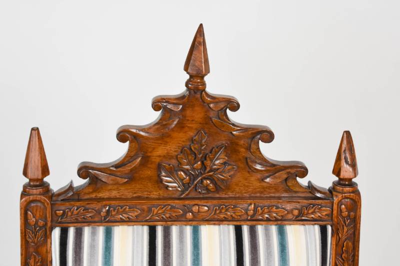 Profusely Carved Victorian Oak Side Chair 