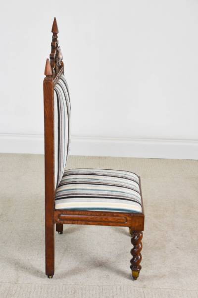 Profusely Carved Victorian Oak Side Chair 