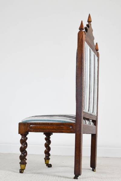 Profusely Carved Victorian Oak Side Chair 