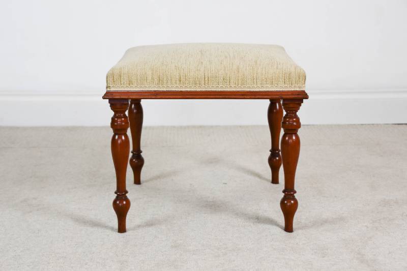 Mahogany Turned Leg Stool