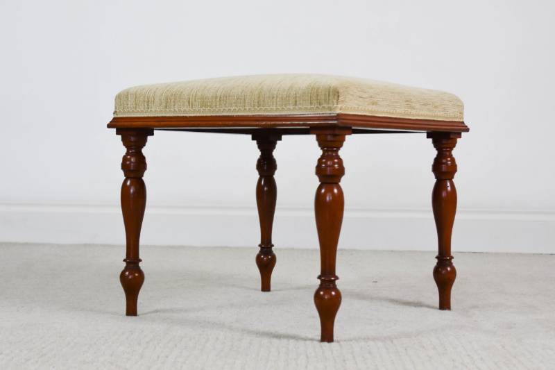 Mahogany Turned Leg Stool